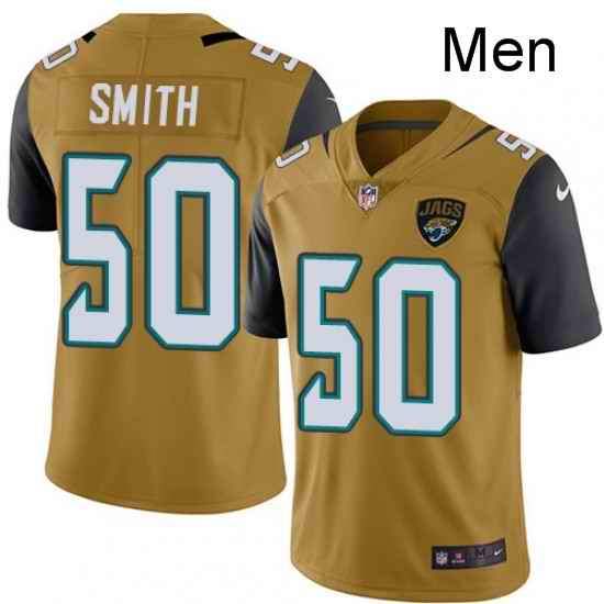 Men Nike Jacksonville Jaguars 50 Telvin Smith Limited Gold Rush Vapor Untouchable NFL Jersey